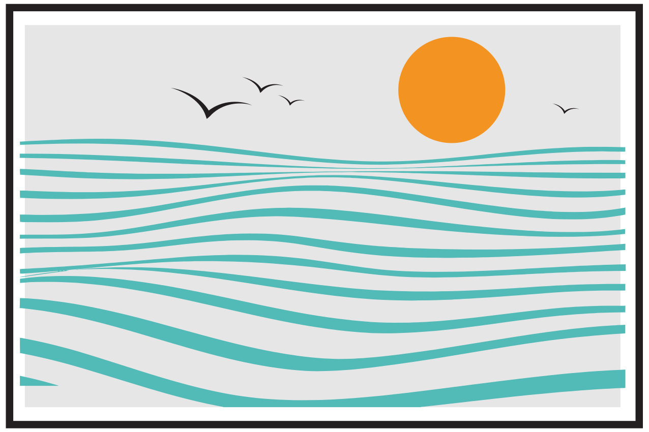 Modern placemat with elegant waves pattern - TenStickers