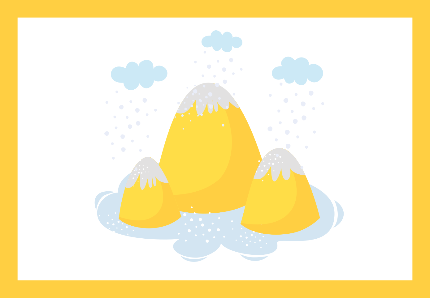 Children placemat yellow mountain illustration - TenStickers