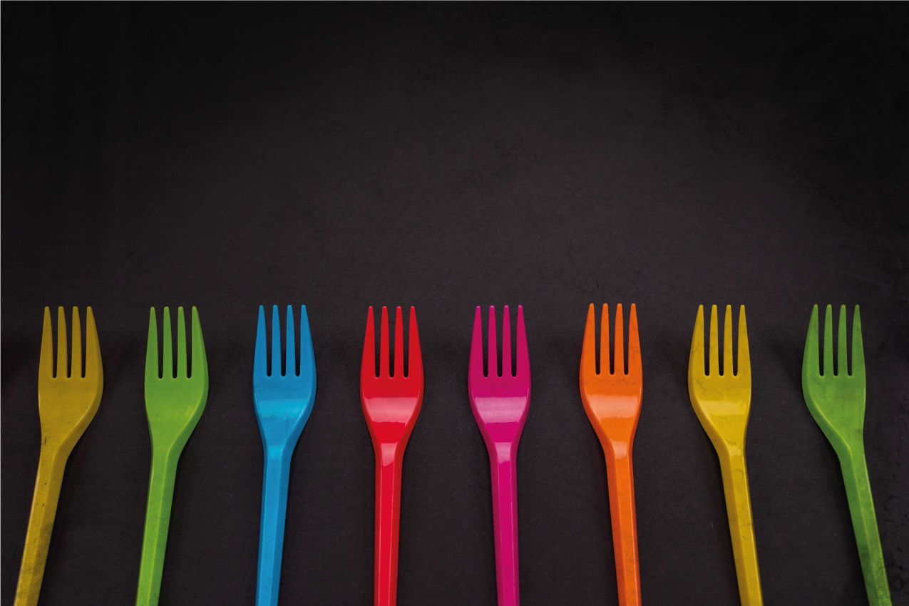 Children placemat colorful fork set - TenStickers