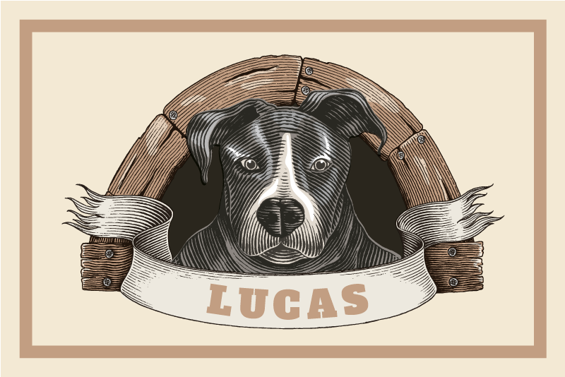 Original placemat dog portrait artwork - TenStickers
