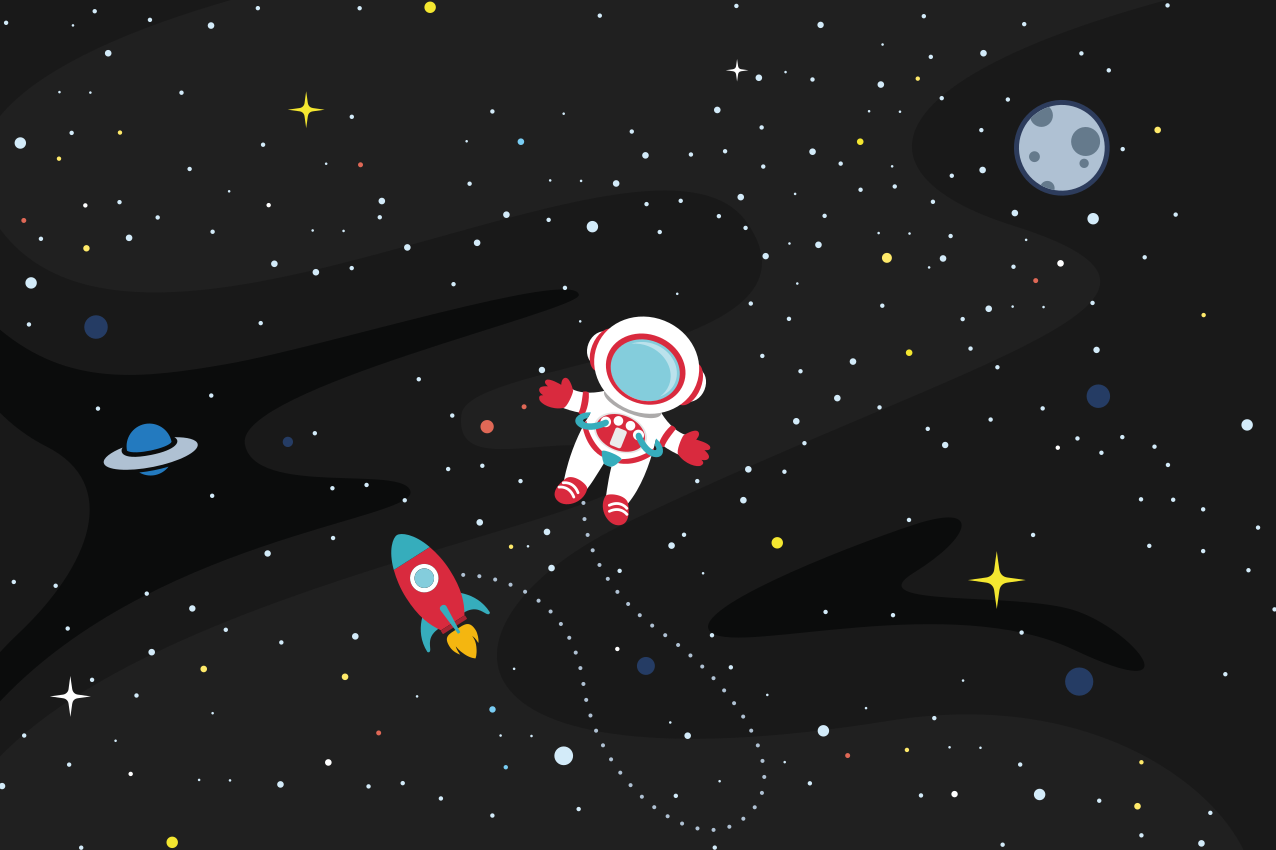 Children placemat astronaut and rocket design - TenStickers