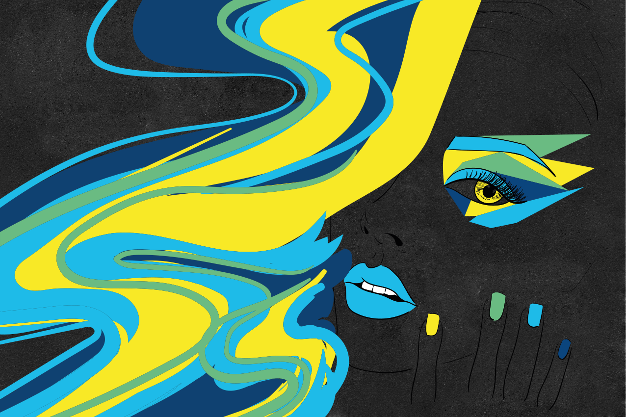 Original placemat bold face art design - TenStickers