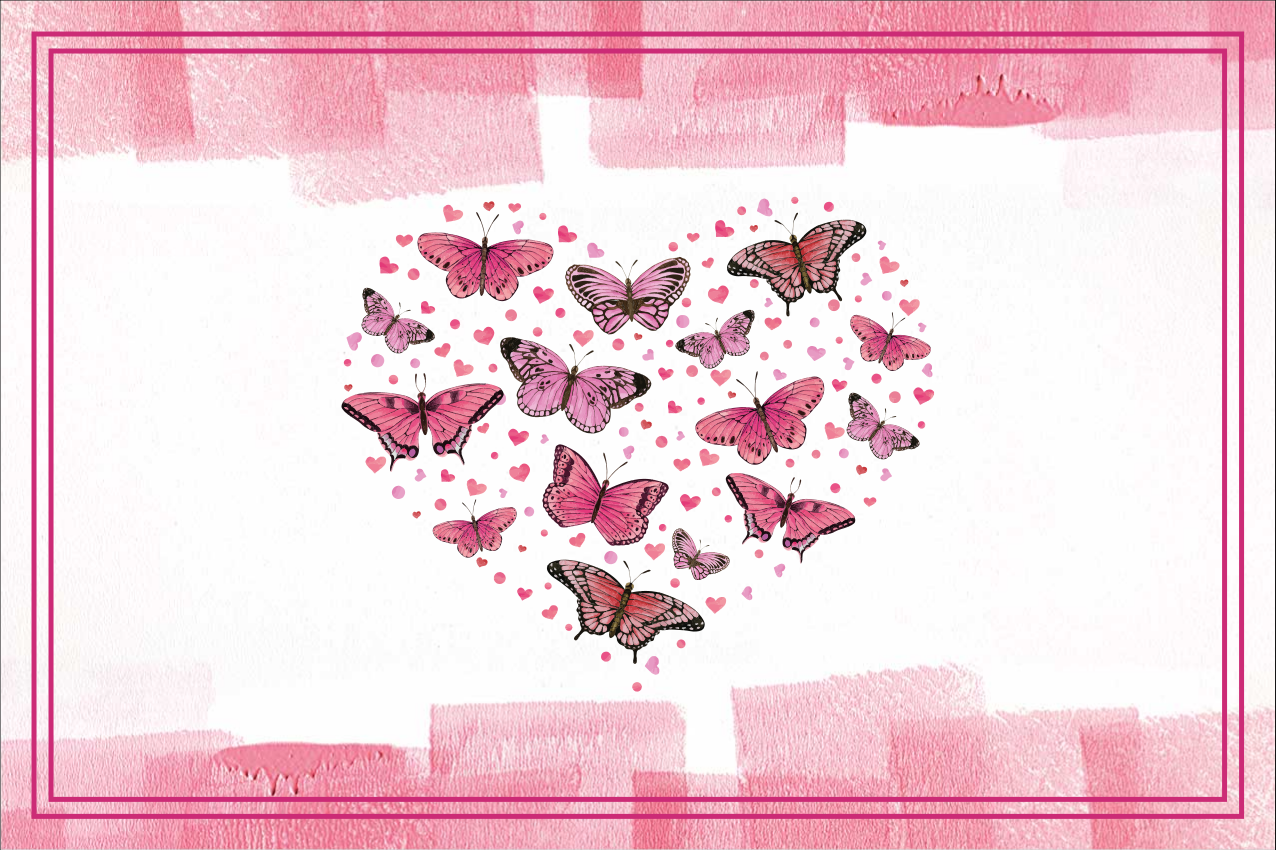Modern placemat with heart butterflies design - TenStickers