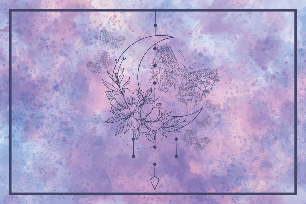 Original placemat floral moon pattern - TenStickers