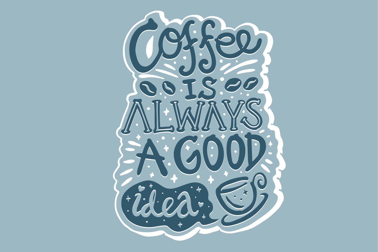 Placemat with quote coffee is a hug in a mug - TenStickers