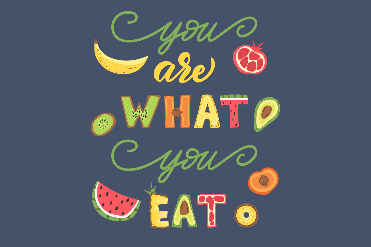 Placemat with quote colorful food saying - TenStickers