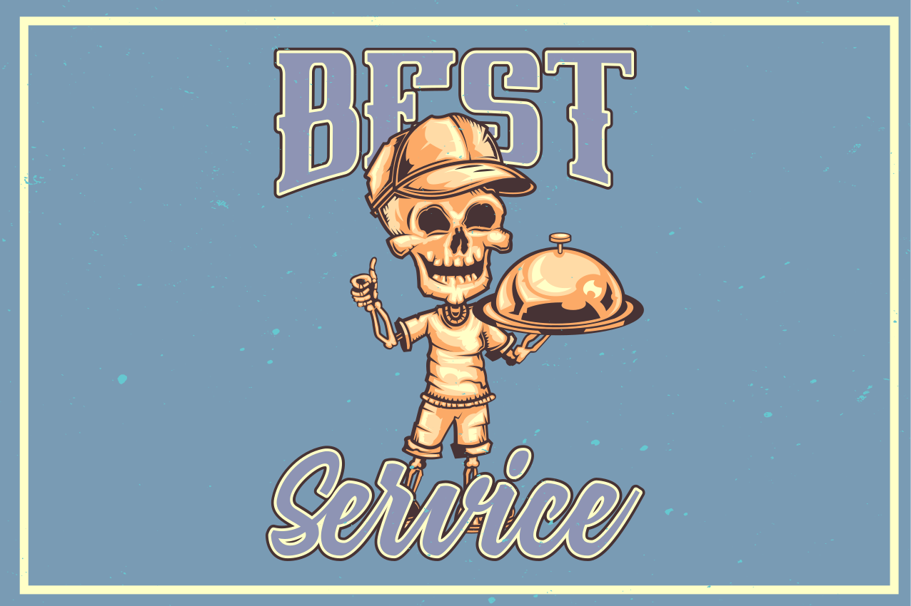 Original placemat skeleton waiter service - TenStickers