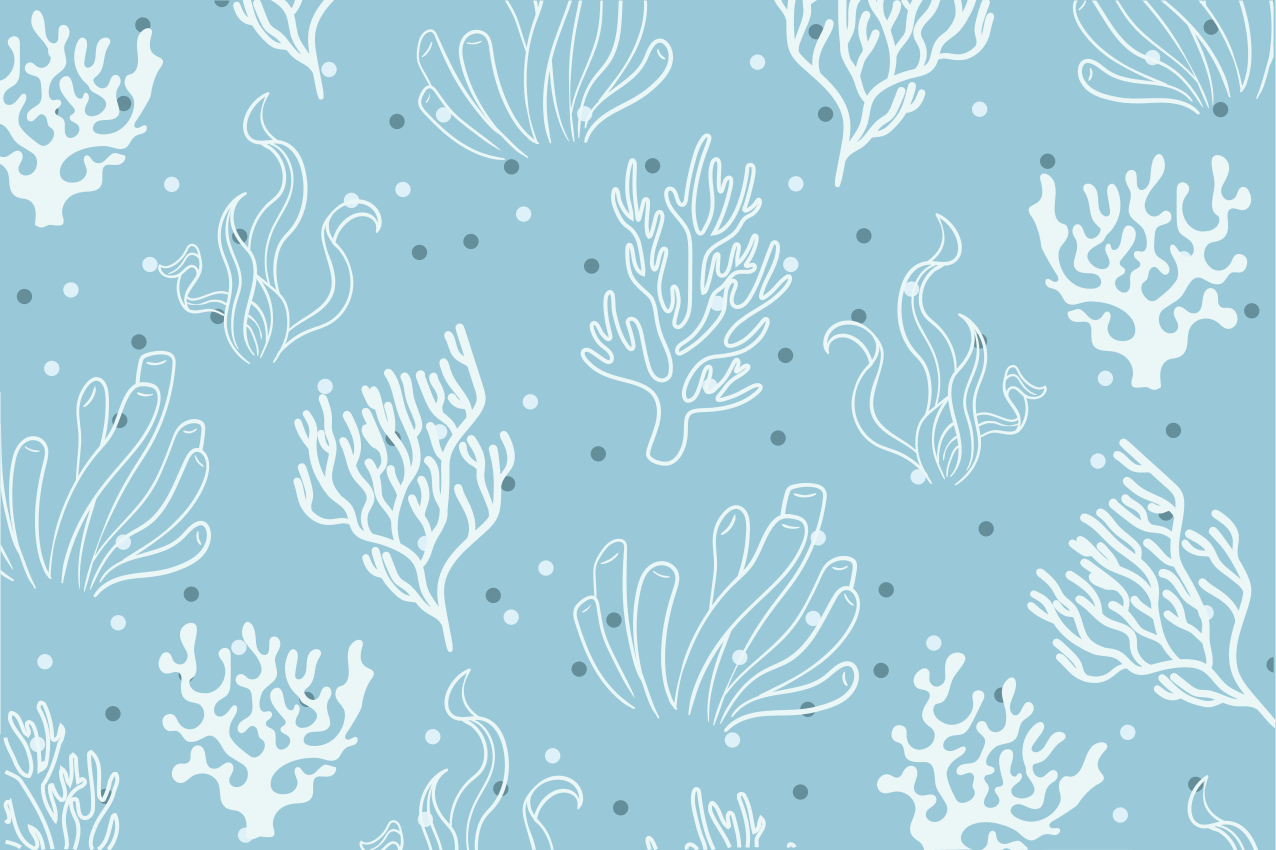 Original placemat coral pattern bowl set - TenStickers