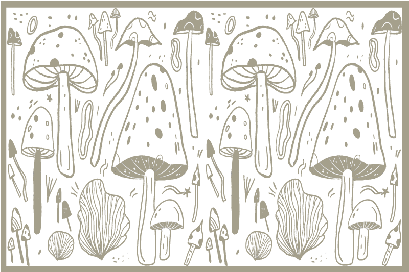 Original placemat mushroom nature design - TenStickers