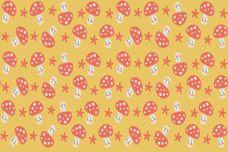 Children placemat with whimsical mushroom design - TenStickers