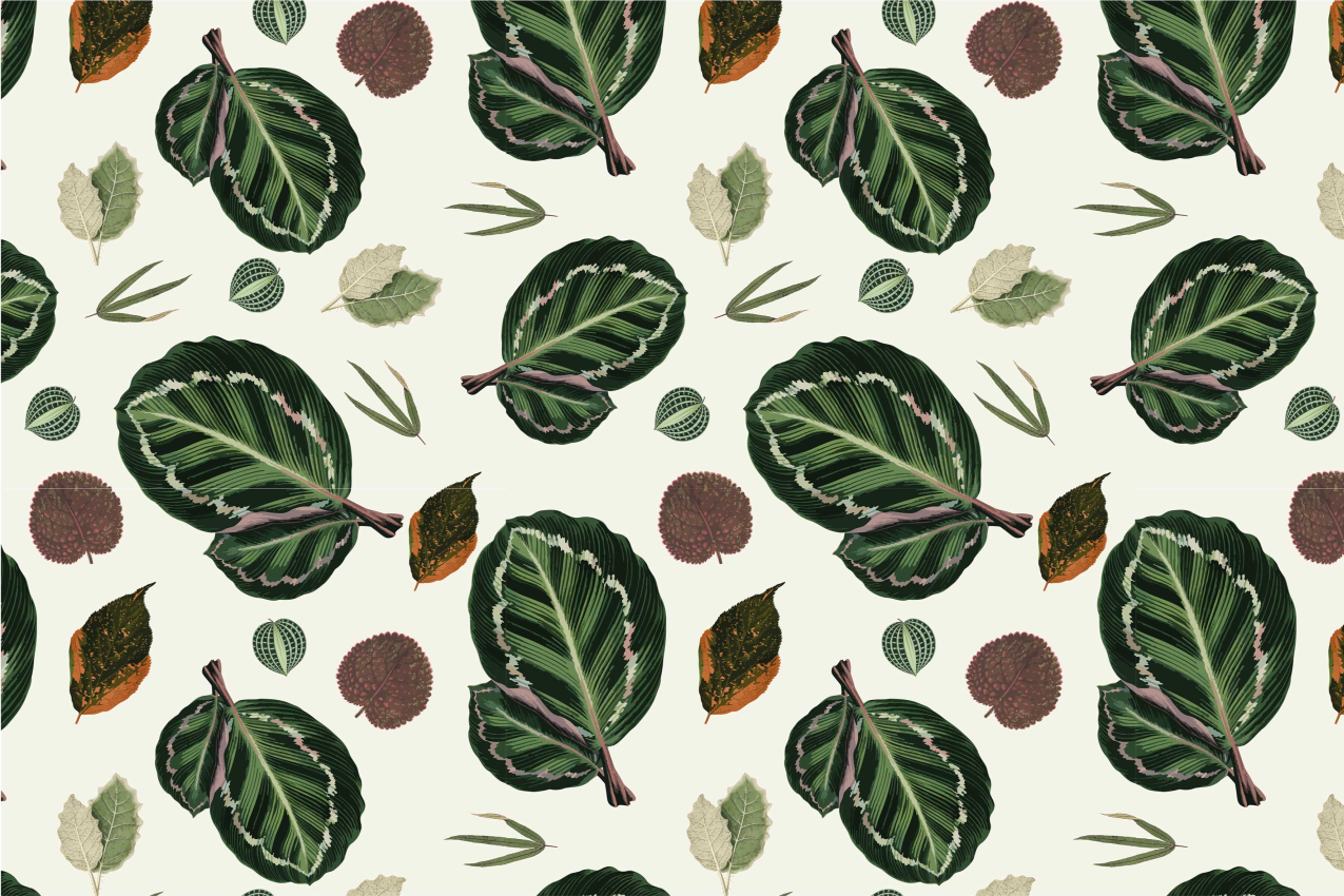 Leaf pattern elements placemat - TenStickers