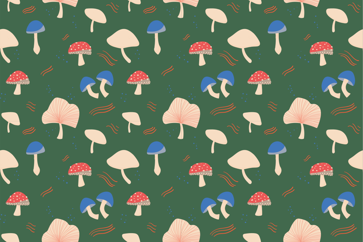 Original placemat lively mushroom design - TenStickers