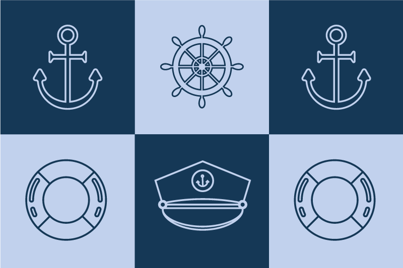 Nautical Symbols Mat original placemat - TenStickers