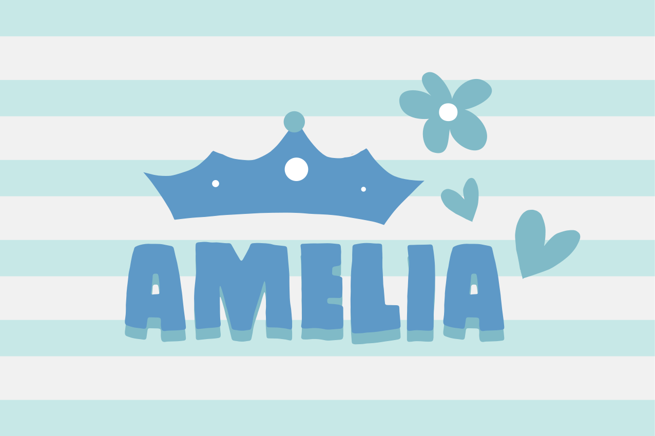Children placemat crown and name design - TenStickers