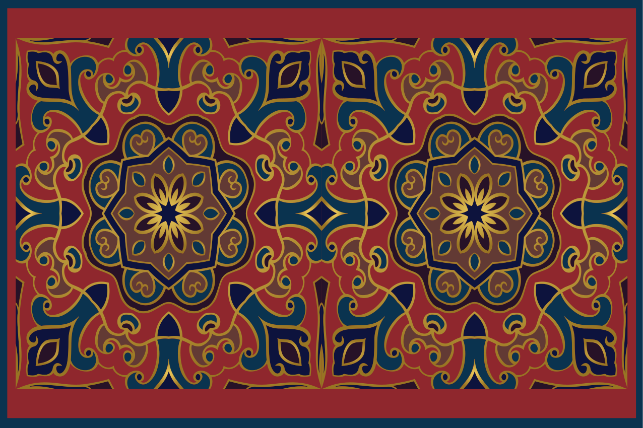 Original placemat intricate floral design - TenStickers