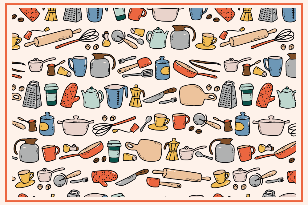 Original placemat kitchen utensil collection - TenStickers
