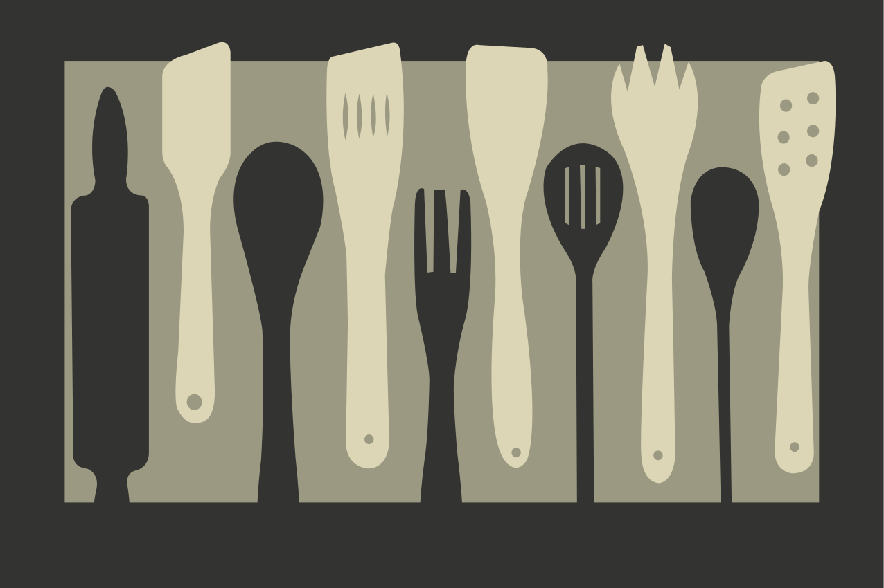 Original placemat with cooking tool silhouettes - TenStickers