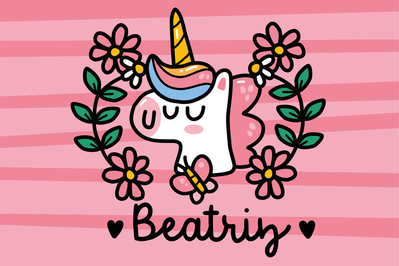 Whimsical unicorn with flowers children placemat - TenStickers