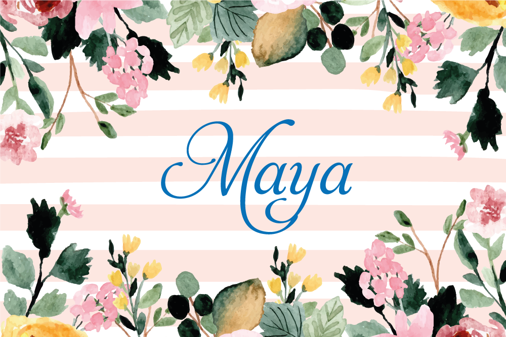 Customisable placemat floral personalized name - TenStickers