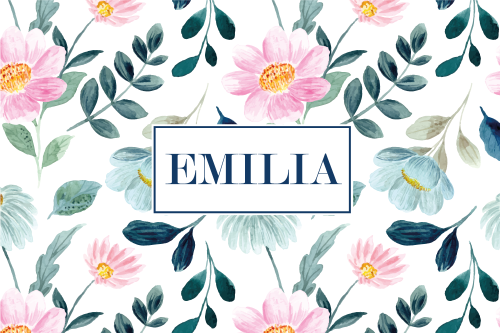 Customisable placemat personalized floral placemat - TenStickers