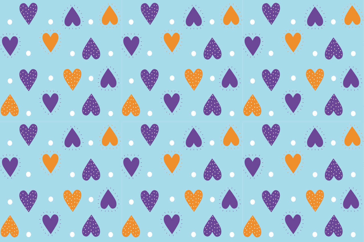 Children placemat with vibrant heart designs - TenStickers