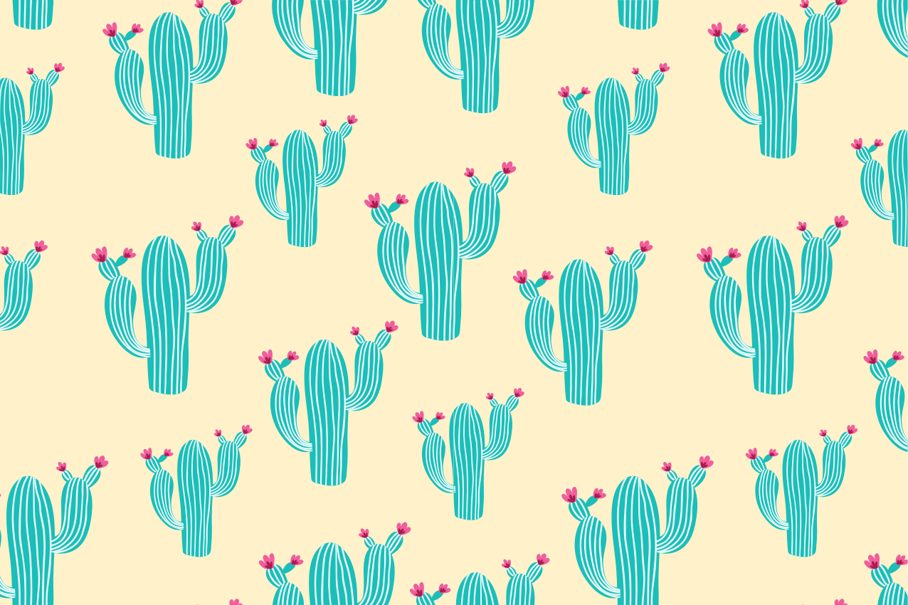 Original placemat cactus pattern delight - TenStickers
