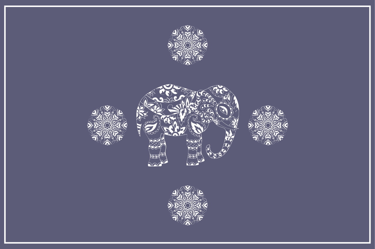 Original placemat elephant pattern design - TenStickers