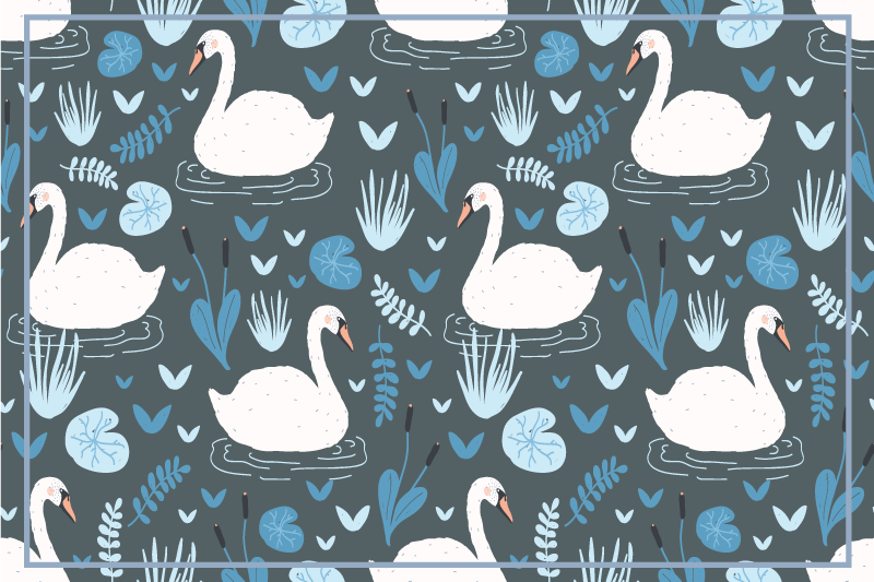 Original placemat swan patterned table surface - TenStickers