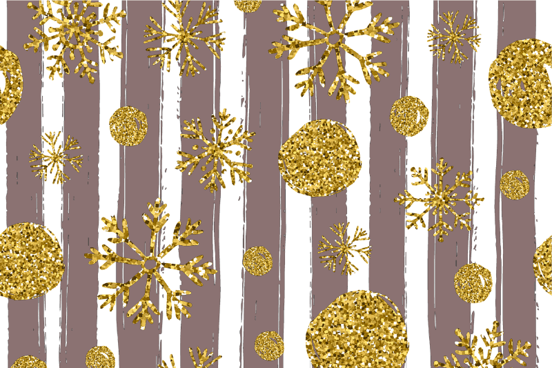Christmas placemat festive gold snowflakes - TenStickers