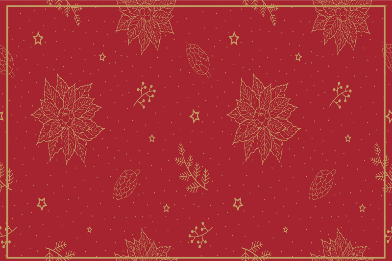Christmas placemat with festive floral design - TenStickers
