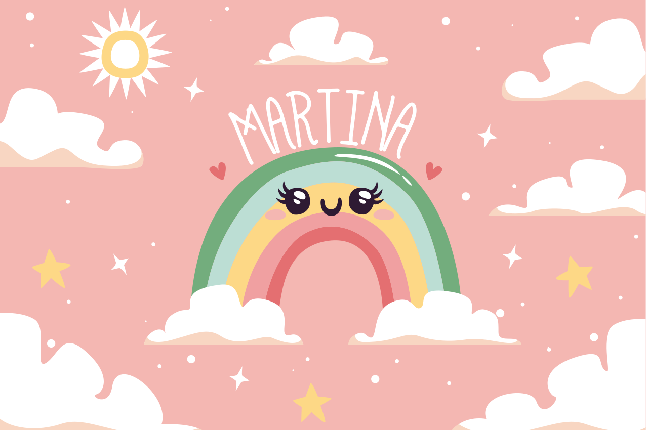 Children placemat cheerful rainbow design - TenStickers