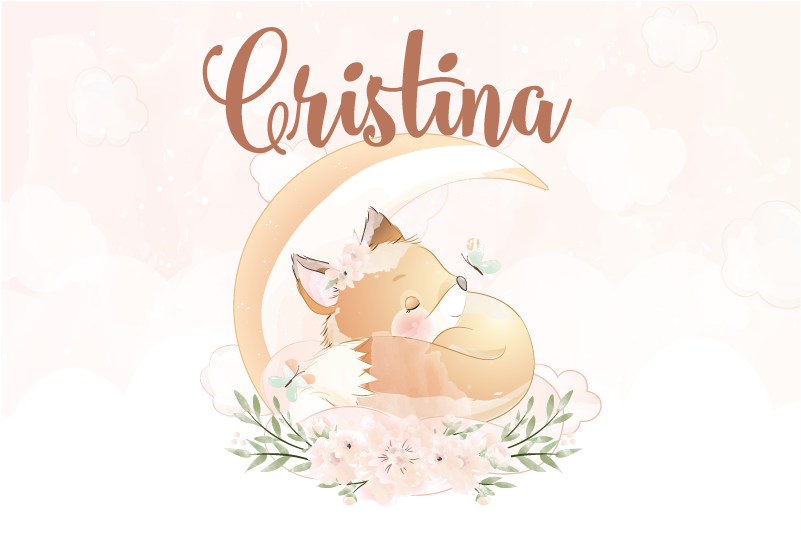 Customisable placemat cute fox design - TenStickers