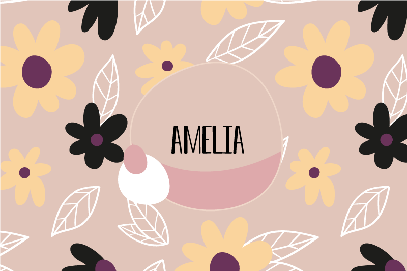 Children placemat with personalized botanical design - TenStickers