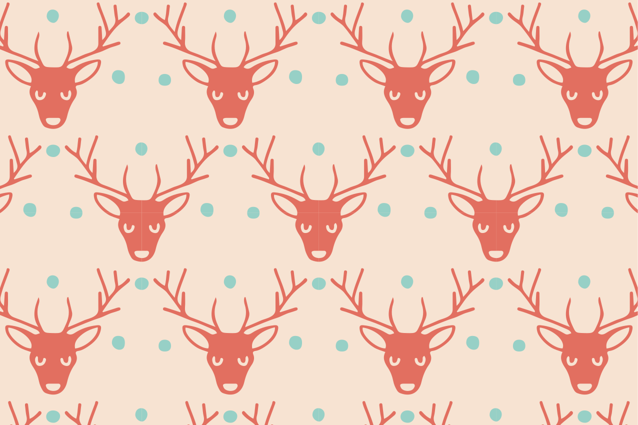 Christmas placemat with reindeer pattern design - TenStickers