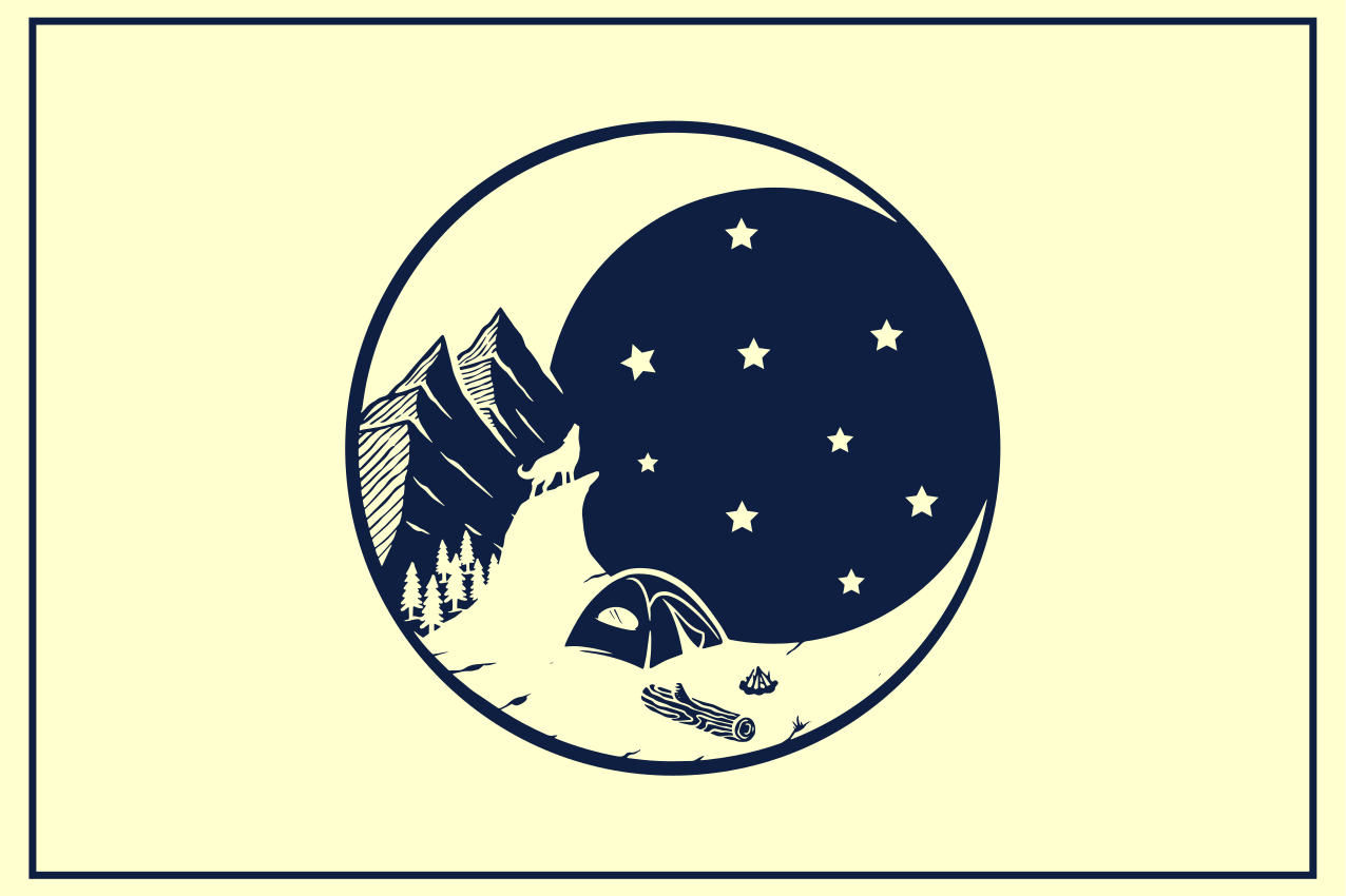 Original placemat mountain camping landscape - TenStickers