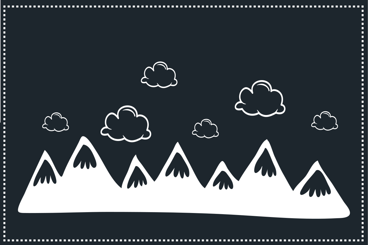 Modern placemat mountain range silhouette - TenStickers