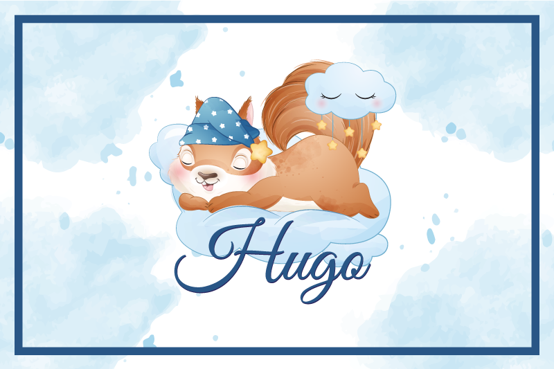 Children placemat squirrel on cloud - TenStickers