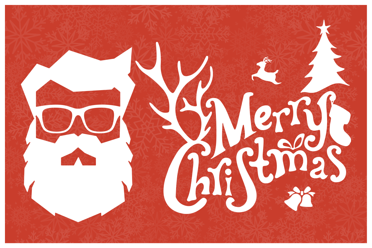 Christmas placemat santa with glasses - TenStickers