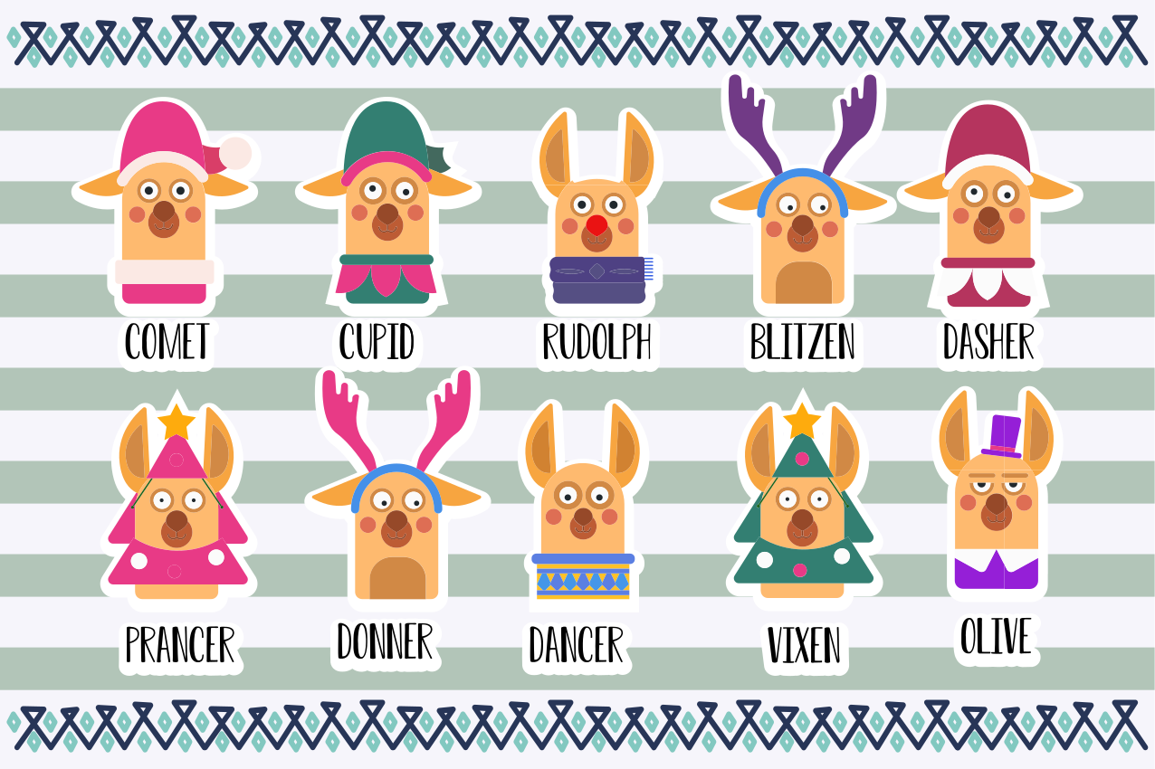 Original placemat reindeer character collection - TenStickers