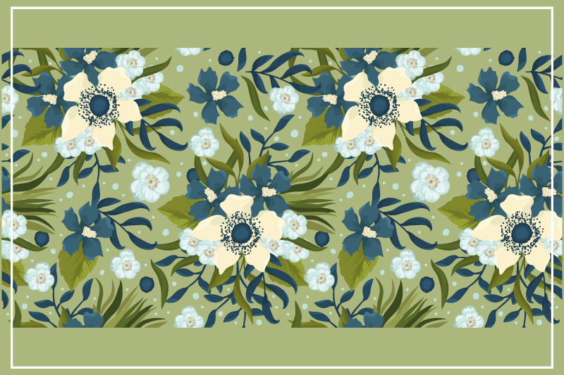 Floral pattern background placemat - TenStickers