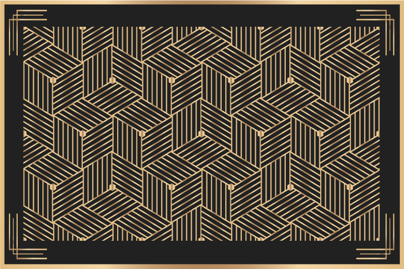 Geometric golden pattern placemat - TenStickers
