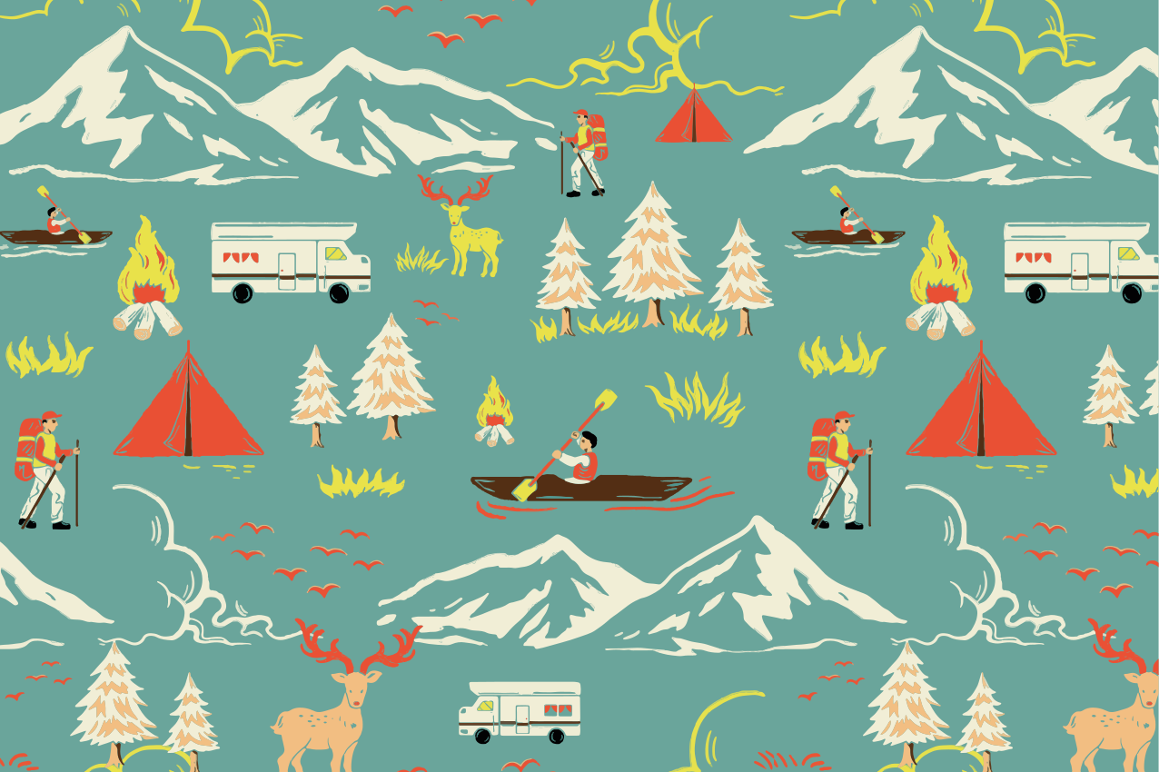 Children placemat outdoor adventure landscape - TenStickers