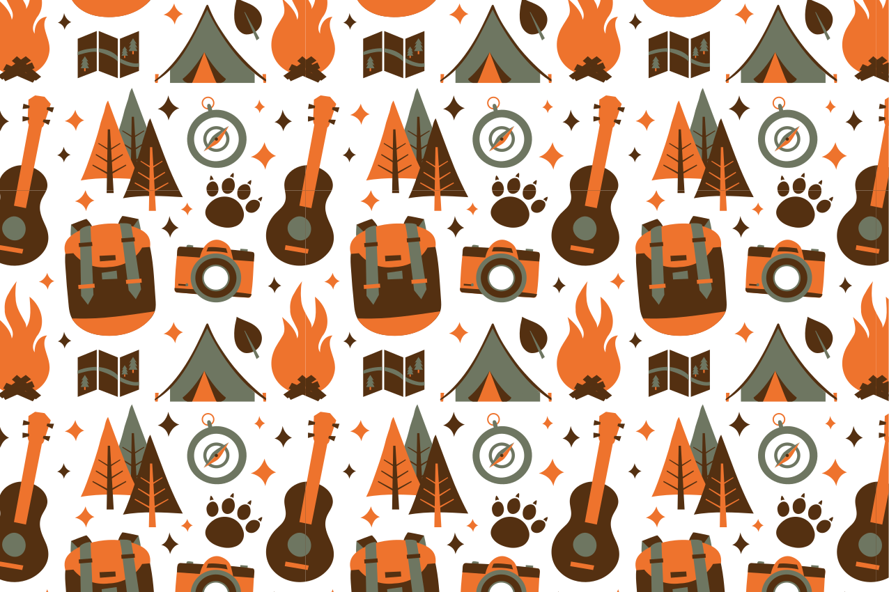 Children placemat camping adventure theme - TenStickers