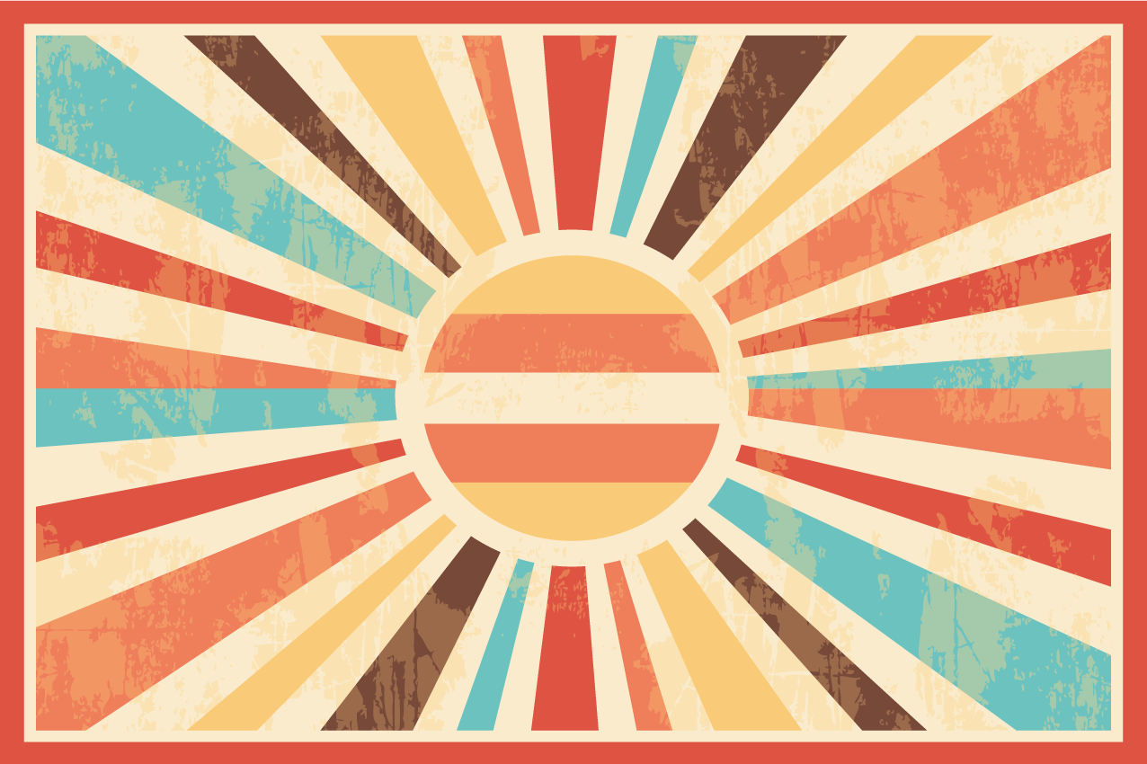 Modern placemat with lively sunburst design - TenStickers