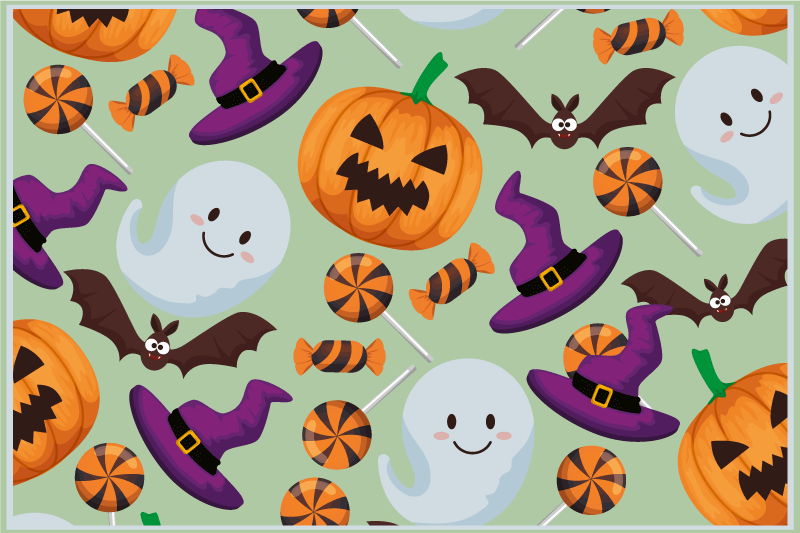 Halloween placemat with vibrant halloween designs - TenStickers