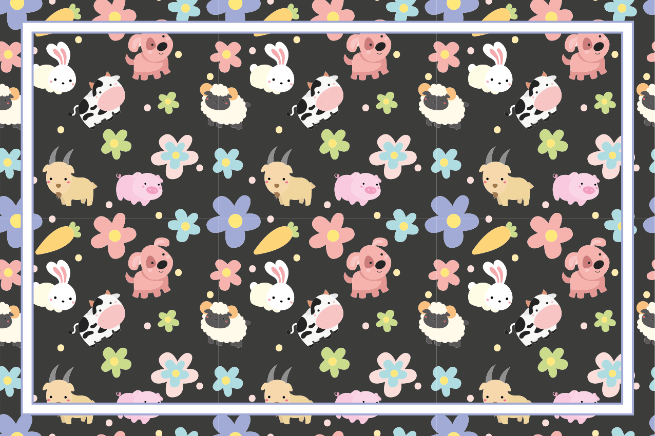 Children placemat with enchanting animal artwork - TenStickers