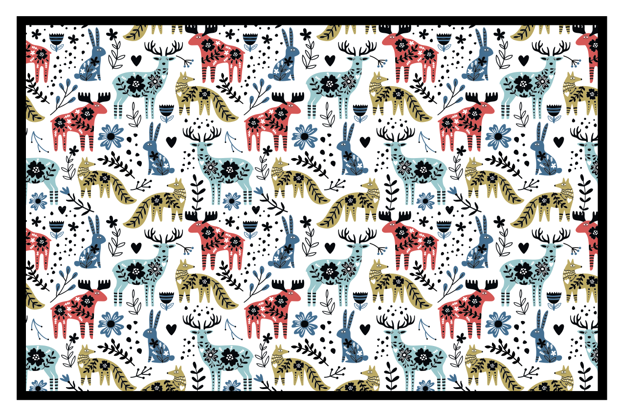 Children placemat whimsical animal design - TenStickers