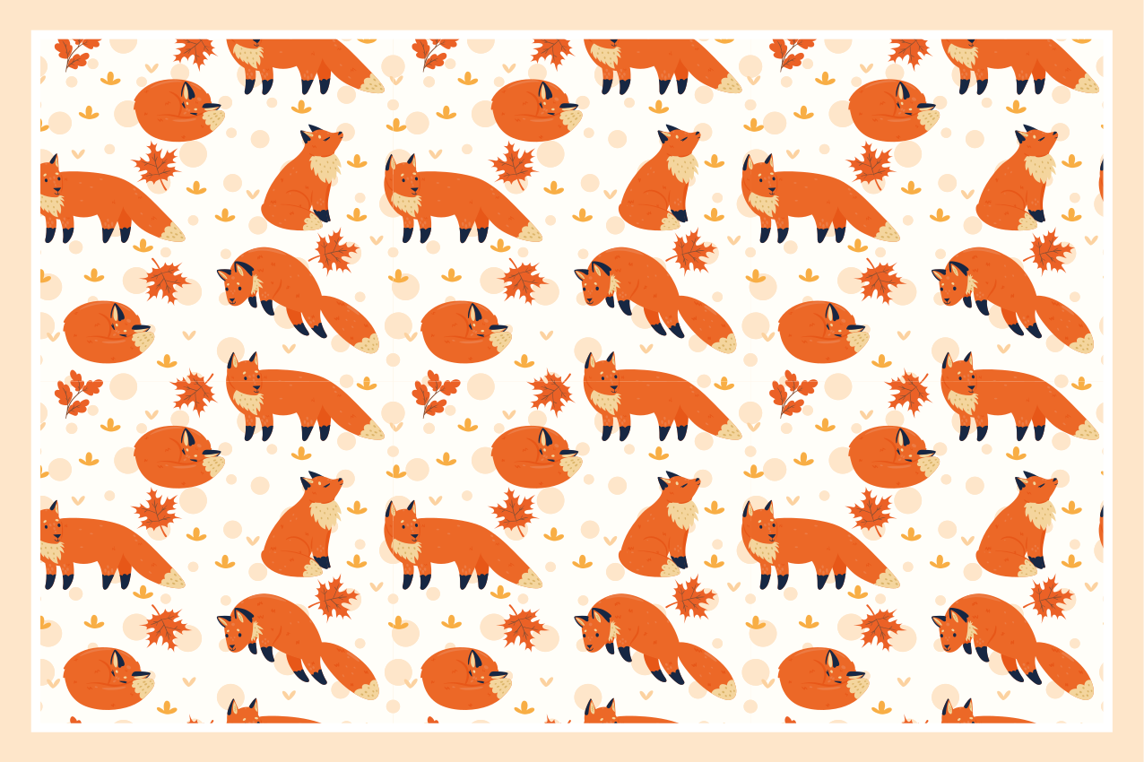 Children placemat with cheerful fox designs - TenStickers