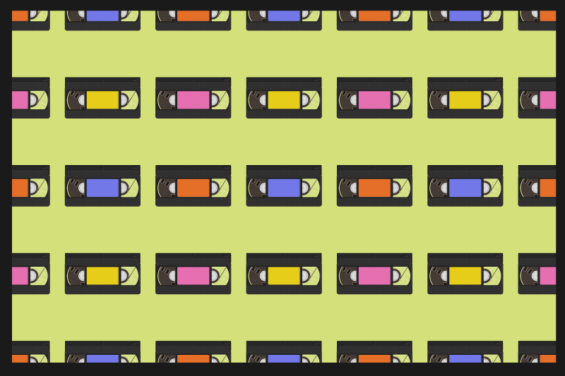 Original placemat colorful video tape design - TenStickers