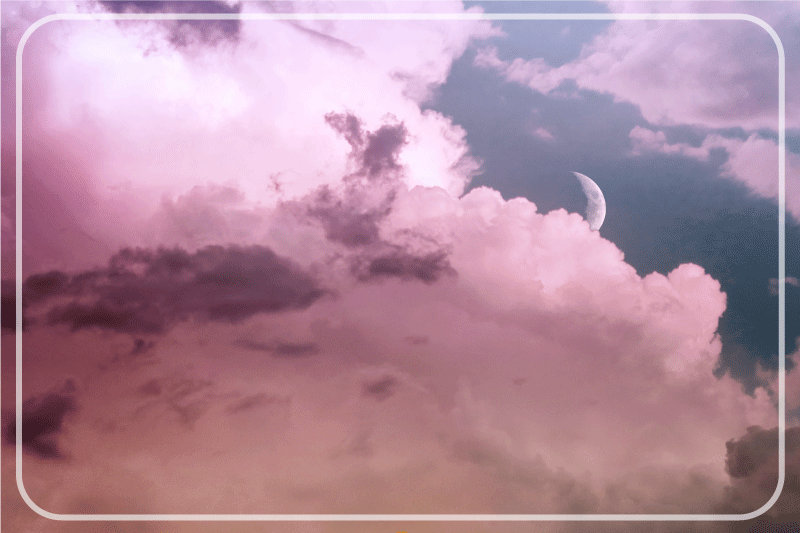 Modern placemat cloudy sky moon - TenStickers